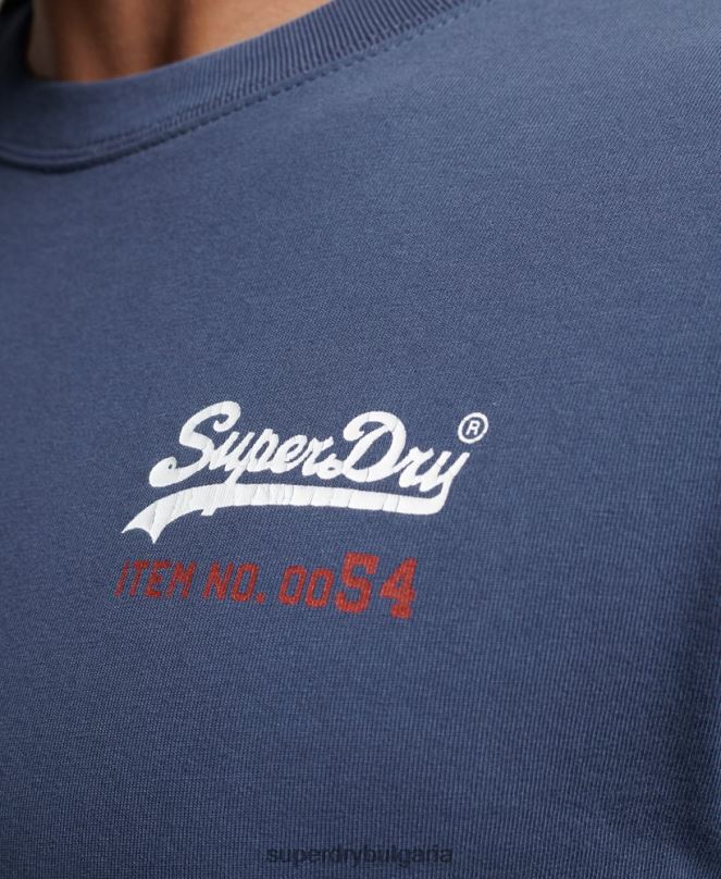 Superdry облекло N00H1560 тъмно синьо мъже американско класическо горнище с винтидж лого
