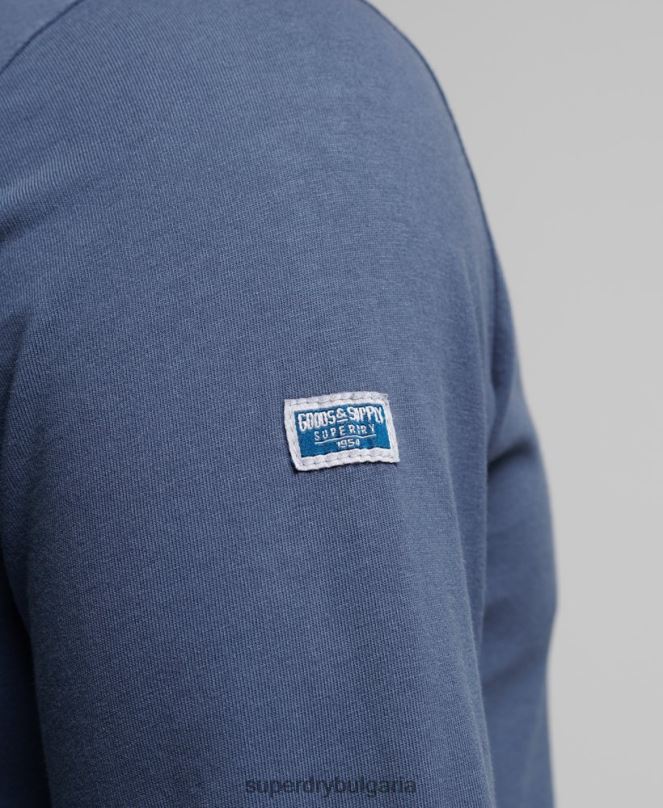 Superdry облекло N00H1560 тъмно синьо мъже американско класическо горнище с винтидж лого