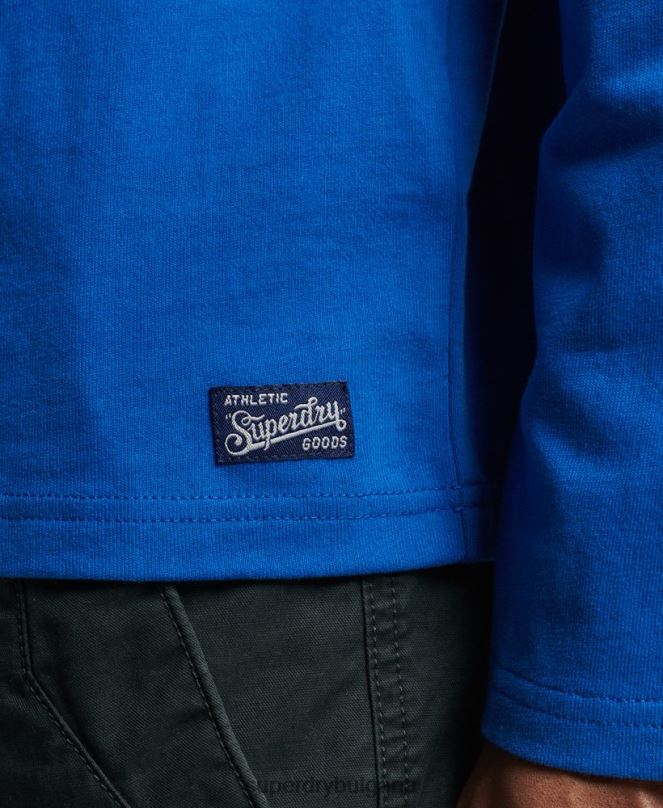 Superdry облекло N00H1565 син мъже горна част с ретро лого с дълъг ръкав