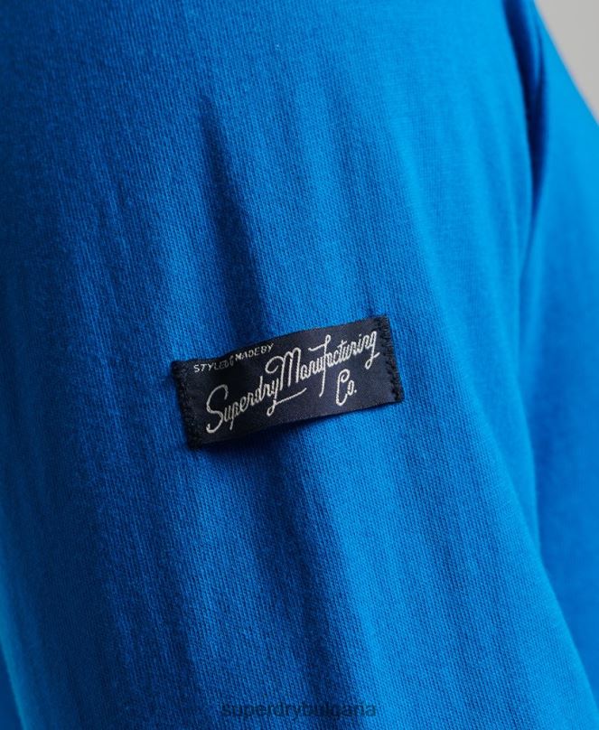 Superdry облекло N00H1566 син мъже сезонно горнище с винтидж лого