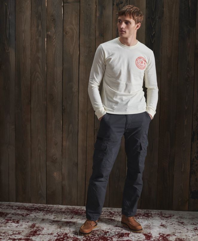 Superdry облекло N00H1572 сметана мъже горнище с дълъг ръкав everest