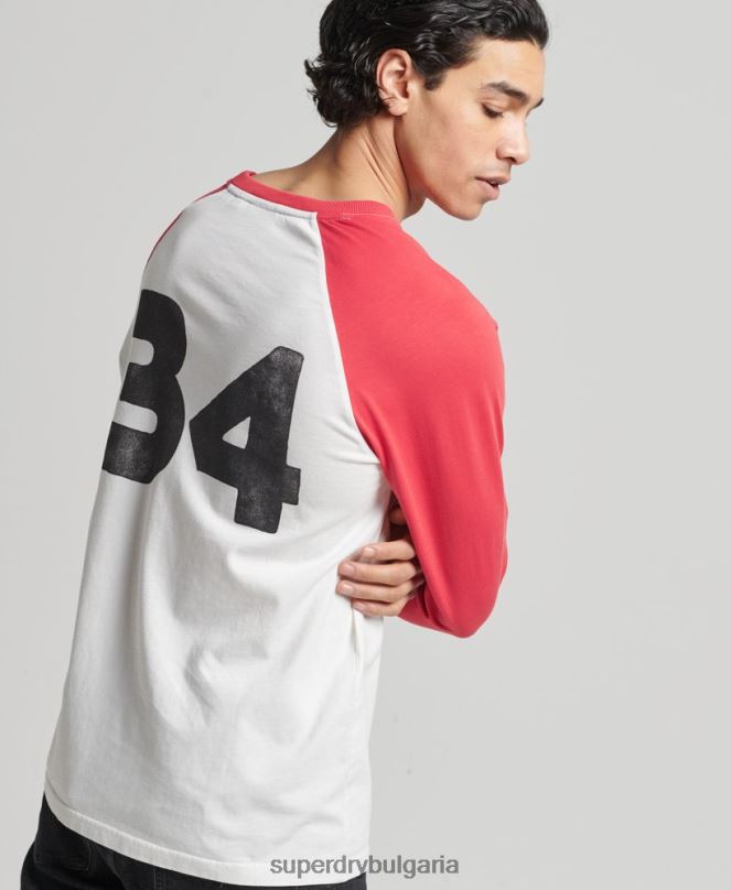 Superdry облекло N00H1574 червен мъже ретро топ за сърф ranchero