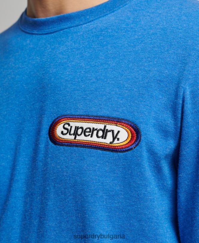Superdry облекло N00H1575 син мъже сезонно горнище с винтидж основно лого
