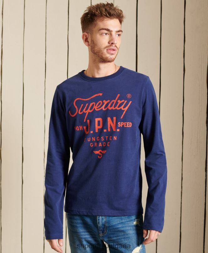 Superdry облекло N00H1580 син мъже работно облекло в стил сценарий