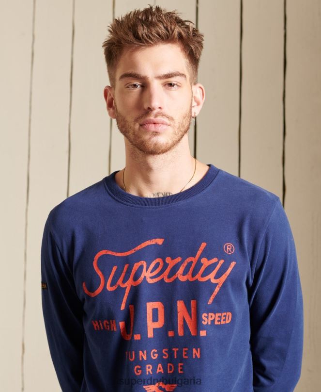 Superdry облекло N00H1580 син мъже работно облекло в стил сценарий