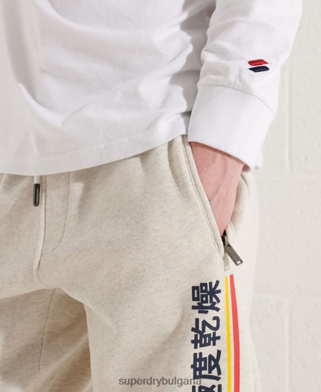 Superdry облекло N00H1581 бяло мъже университетска арка с дълъг ръкав