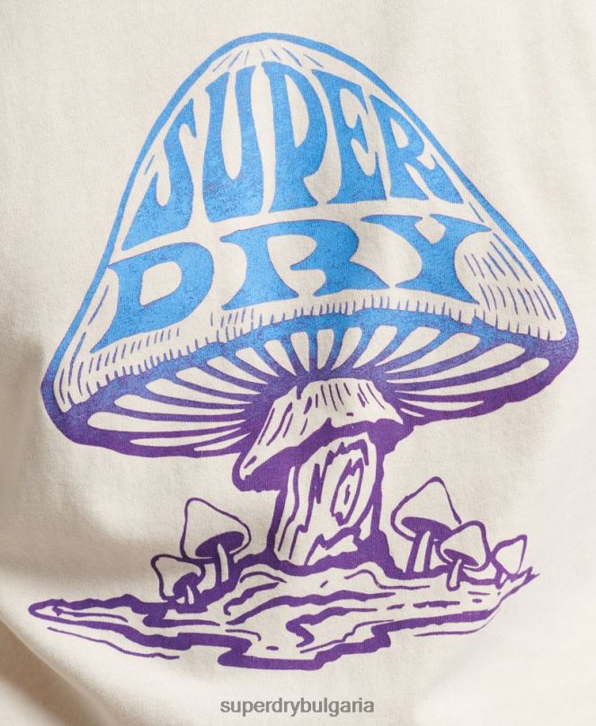 Superdry облекло N00H1582 сметана мъже psych rock горнище с дълъг ръкав