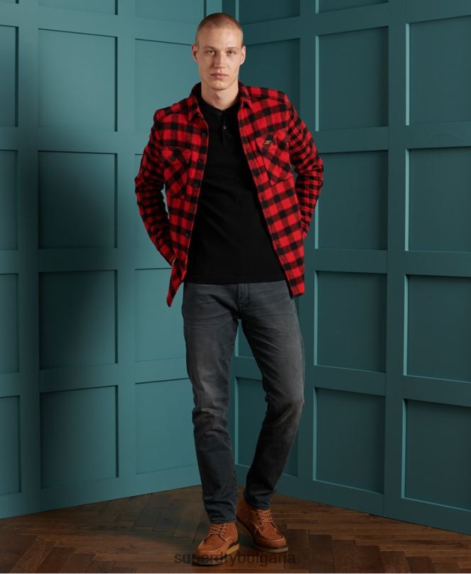 Superdry облекло N00H1588 черен мъже горна част с микро текстура