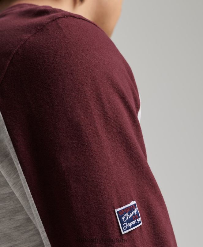 Superdry облекло N00H1591 светло сив мъже колежанско горнище с ретро лого с дълъг ръкав