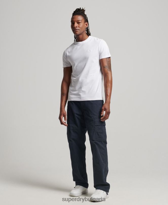 Superdry облекло N00H1 бяло мъже тениска с лого от органичен памук