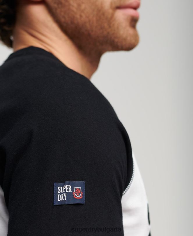Superdry облекло N00H42 бяло мъже ретро лого магазин реглан горнище с дълъг ръкав