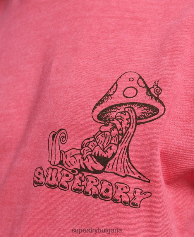 Superdry облекло N00H4793 розово мъже графична тениска into the woods
