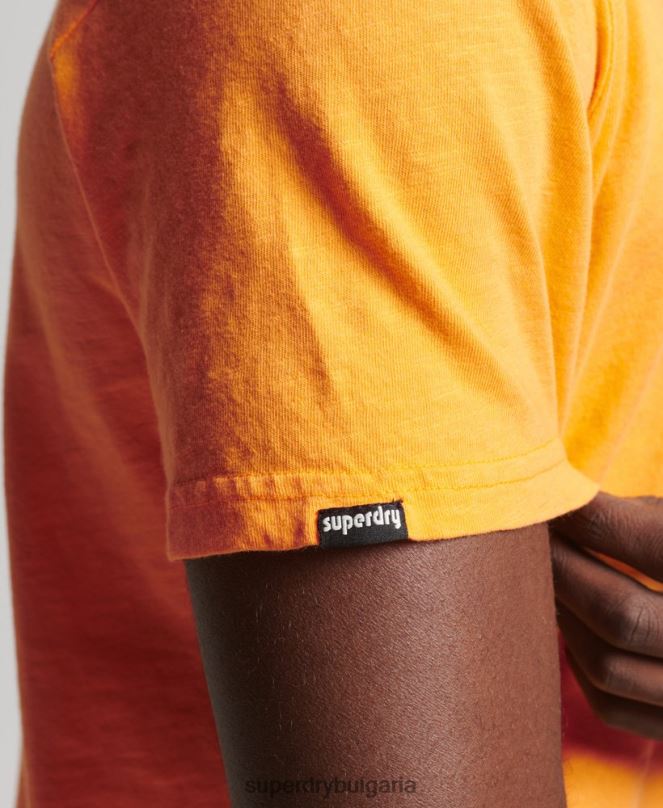 Superdry облекло N00H4796 оранжево мъже ретро марка неонова тениска