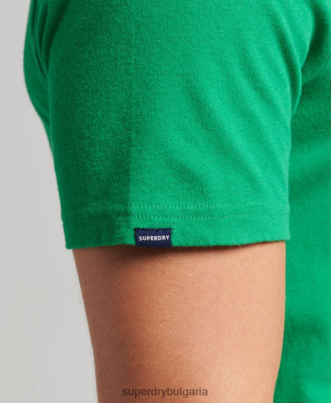 Superdry облекло N00H4797 зелено мъже тениска с ретро лого сода поп