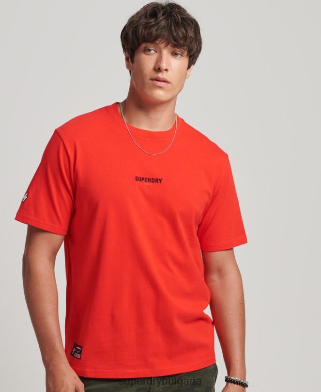 Superdry облекло N00H4799 червен мъже тениска с микро лого с код