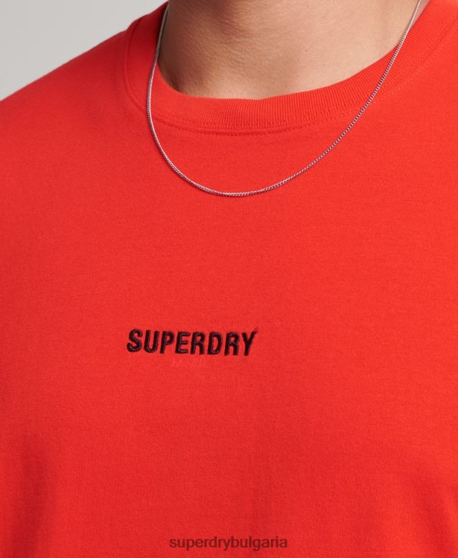 Superdry облекло N00H4799 червен мъже тениска с микро лого с код