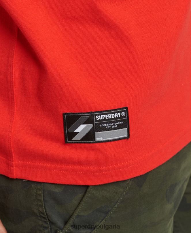 Superdry облекло N00H4799 червен мъже тениска с микро лого с код
