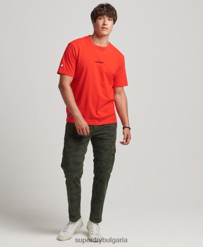 Superdry облекло N00H4799 червен мъже тениска с микро лого с код