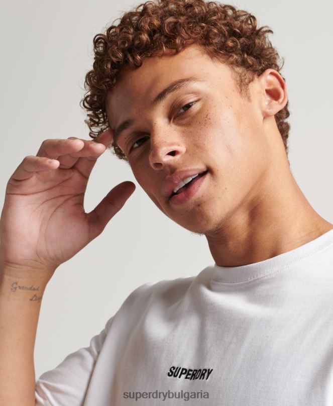 Superdry облекло N00H4803 бяло мъже тениска с микро лого с код