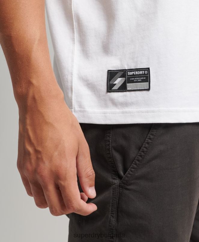 Superdry облекло N00H4803 бяло мъже тениска с микро лого с код