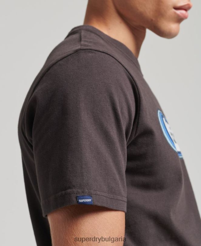 Superdry облекло N00H4808 кафяво мъже реколта търговска тениска