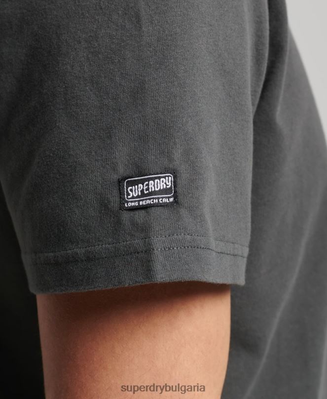 Superdry облекло N00H4823 тъмно сив мъже реколта кали тениска