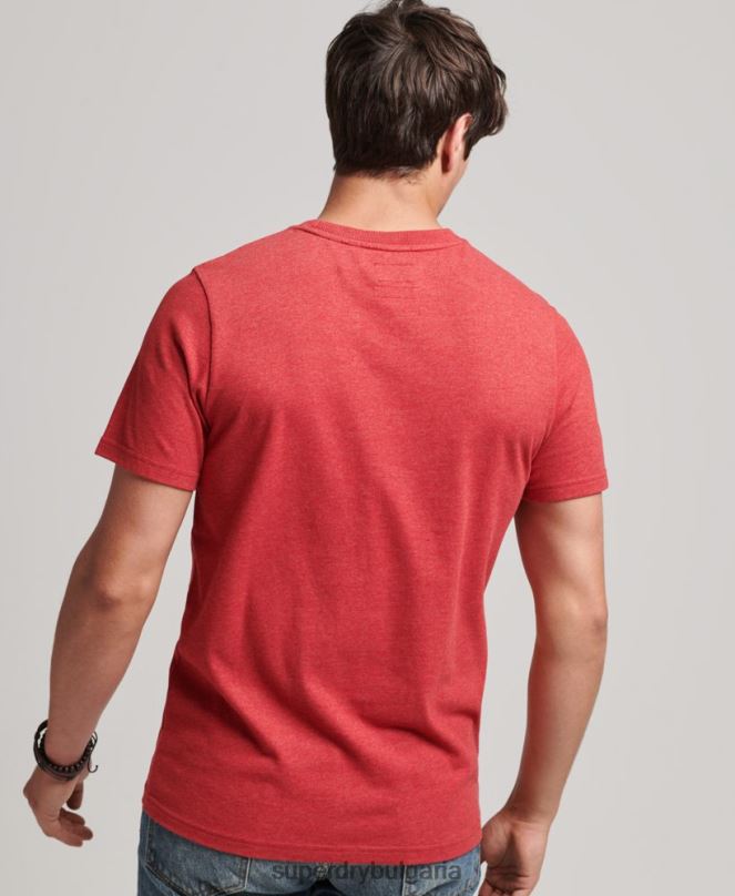 Superdry облекло N00H4826 червен мъже тениска с ретро корпоративно лого