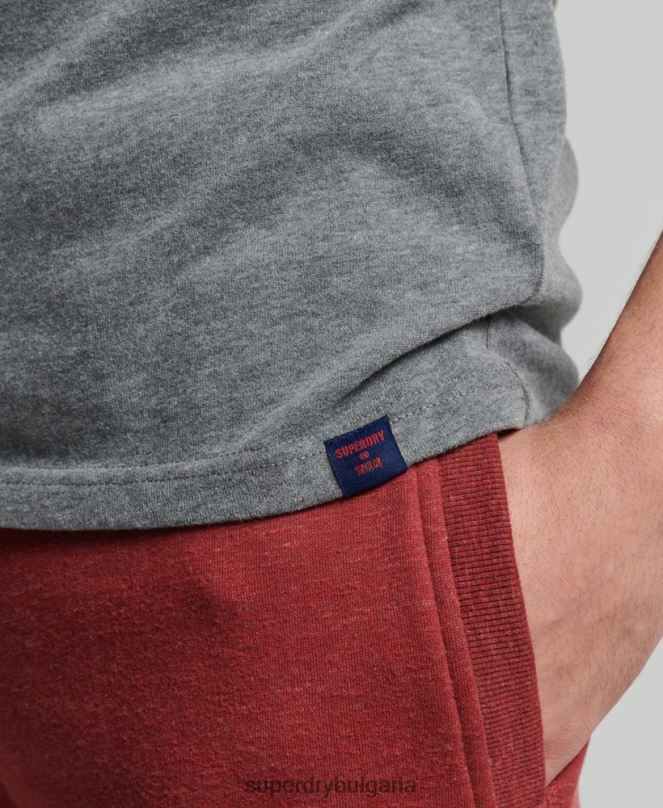 Superdry облекло N00H4828 сиво мъже тениска с класическо графично лого