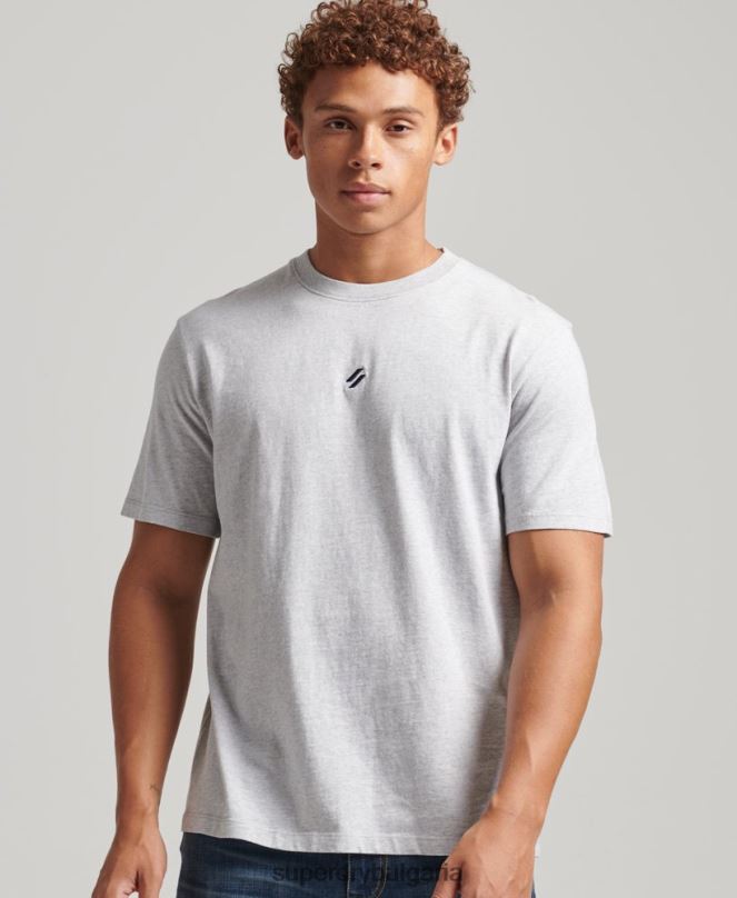 Superdry облекло N00H4839 сиво мъже широка тениска с лого на основното лого