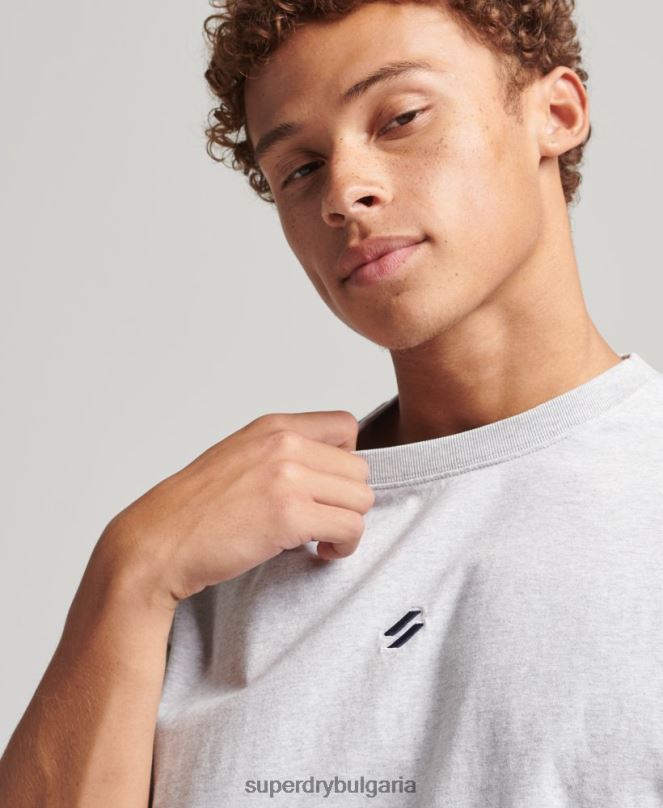 Superdry облекло N00H4839 сиво мъже широка тениска с лого на основното лого