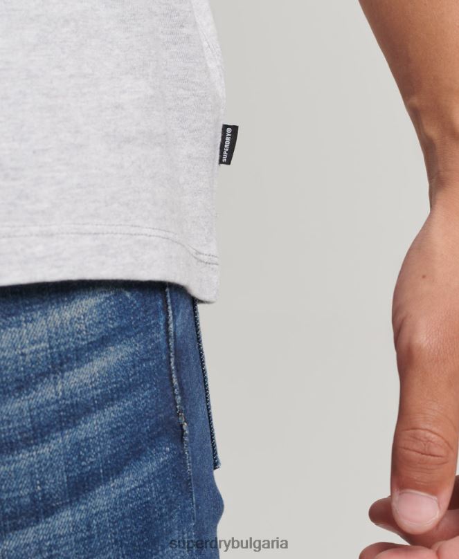 Superdry облекло N00H4839 сиво мъже широка тениска с лого на основното лого