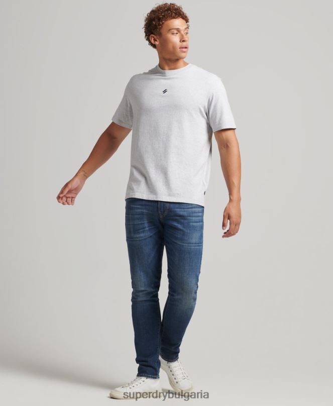 Superdry облекло N00H4839 сиво мъже широка тениска с лого на основното лого