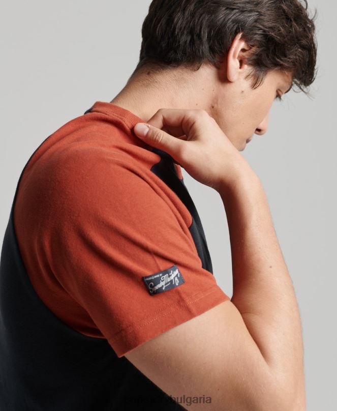 Superdry облекло N00H4842 военноморски флот мъже тениска тип реглан с графично лого