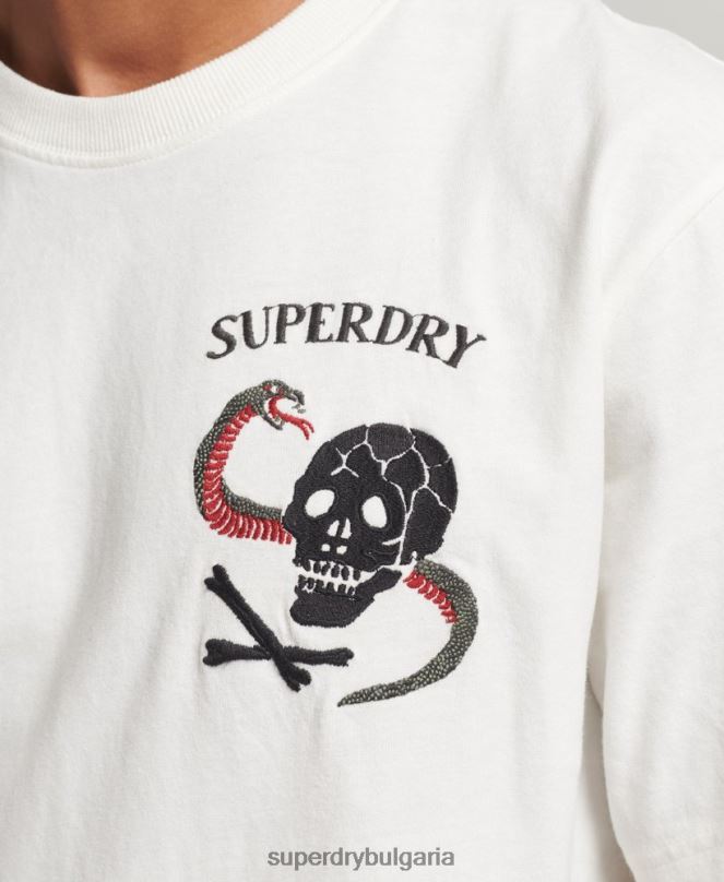 Superdry облекло N00H4843 бяло мъже графична тениска suika