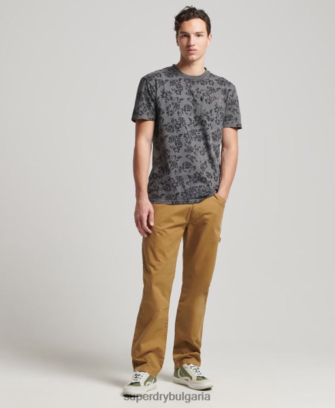 Superdry облекло N00H4848 черен мъже ретро тениска с джоб