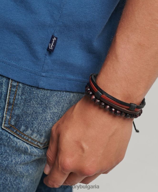 Superdry облекло N00H4850 син мъже ретро тениска със знак писател