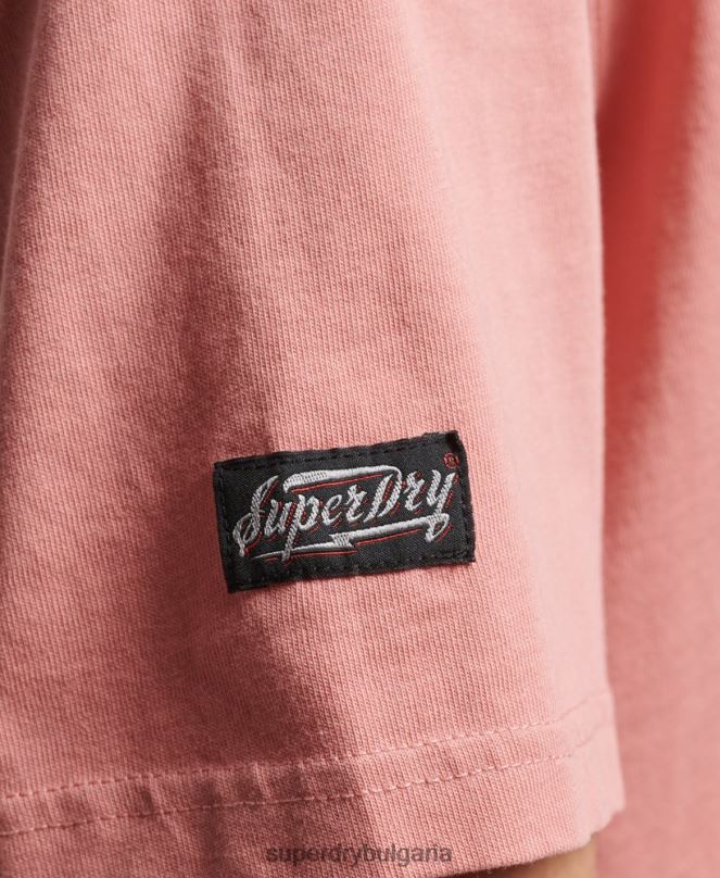 Superdry облекло N00H4854 розово мъже ретро сърфистка тениска ranchero