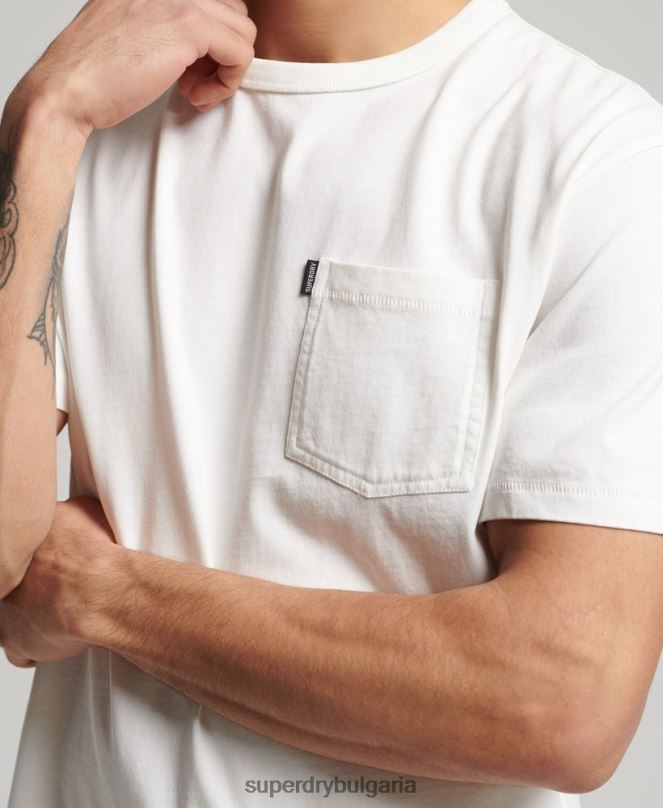 Superdry облекло N00H4861 бяло мъже органичен памук ретро тениска surfer ranchero