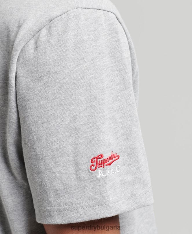 Superdry облекло N00H4866 сиво мъже реколта колегиална тениска