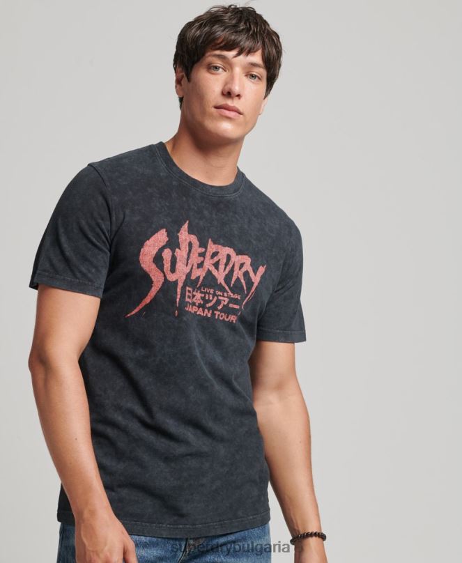 Superdry облекло N00H4867 черен мъже инди тениска
