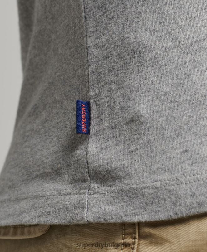 Superdry облекло N00H4868 военноморски флот мъже Бейзболна тениска с основно лого от органичен памук