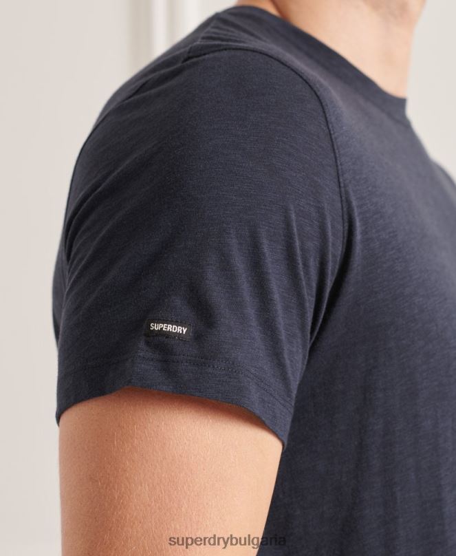 Superdry облекло N00H4871 военноморски флот мъже органична памучна тениска с кръгло деколте и джоб