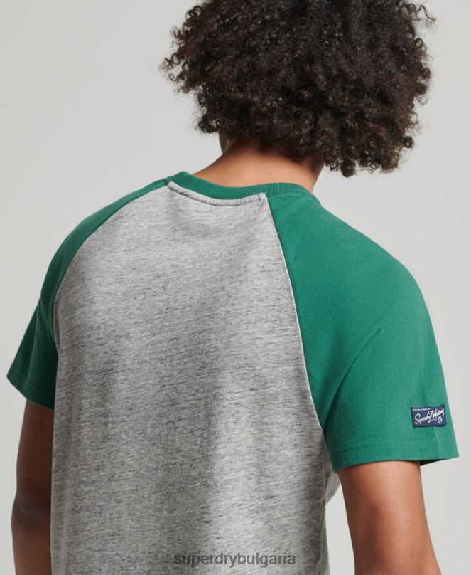 Superdry облекло N00H4872 сиво мъже тениска тип реглан с графично лого
