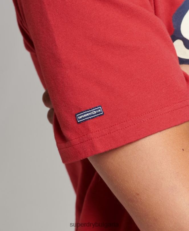 Superdry облекло N00H4878 червен мъже ретро графична тениска от 70-те на Cooper