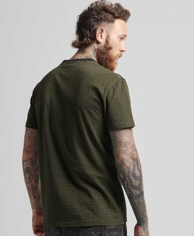 Superdry облекло N00H4882 зелено мъже органична памучна тениска с джобове