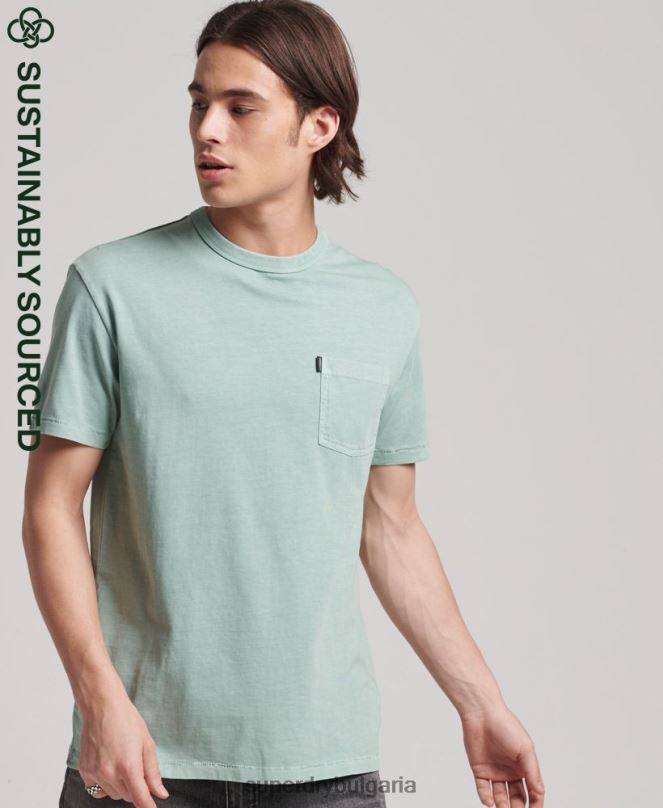 Superdry облекло N00H4886 светло синьо мъже органичен памук ретро тениска surfer ranchero