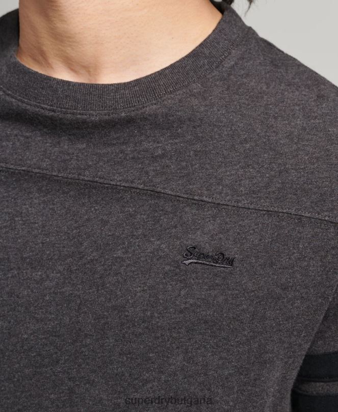 Superdry облекло N00H4887 тъмно сив мъже тениска с основно лого от органичен памук куотърбек