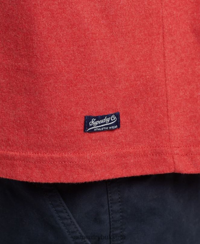 Superdry облекло N00H4894 червен мъже тениска с атлетичен градски надпис