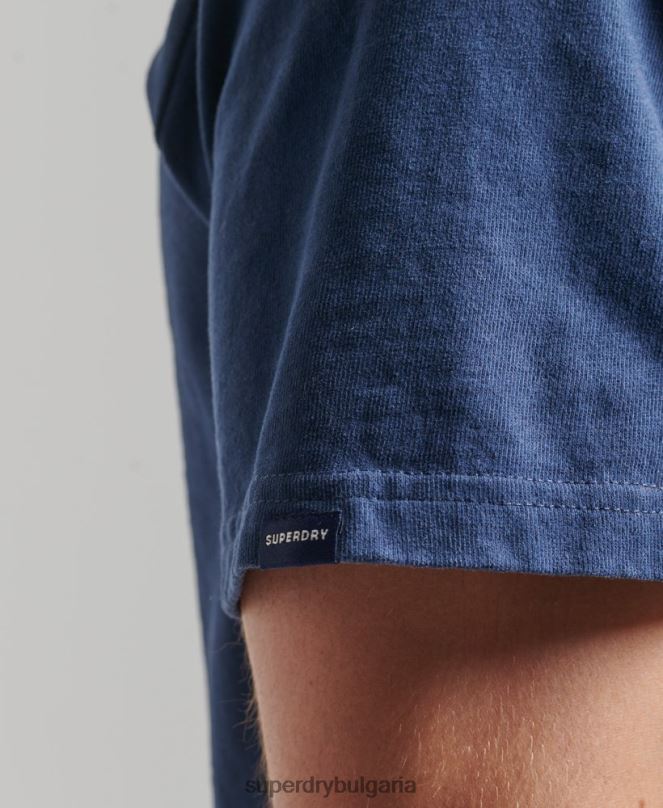 Superdry облекло N00H4896 военноморски флот мъже старинна тениска с лого наследство