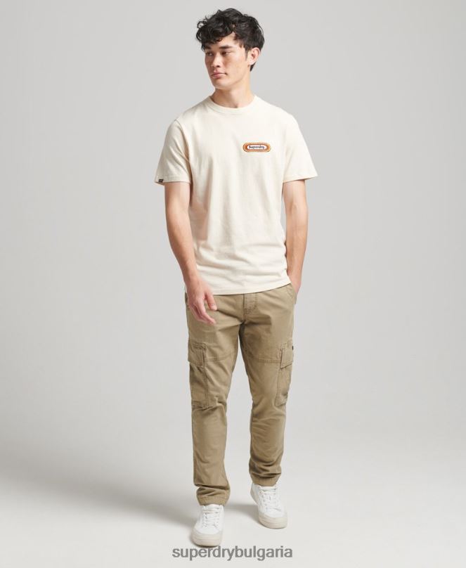 Superdry облекло N00H4899 сметана мъже реколта търговска тениска